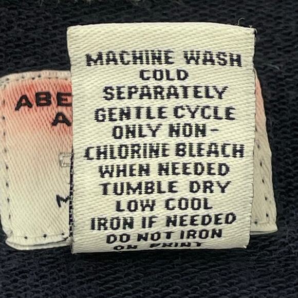 Abercrombie & Fitch Women’s Hoodie Jacket Gym Issue 1/2 Zip, Navy/ Ivory, Sz M - Picture 4 of 9